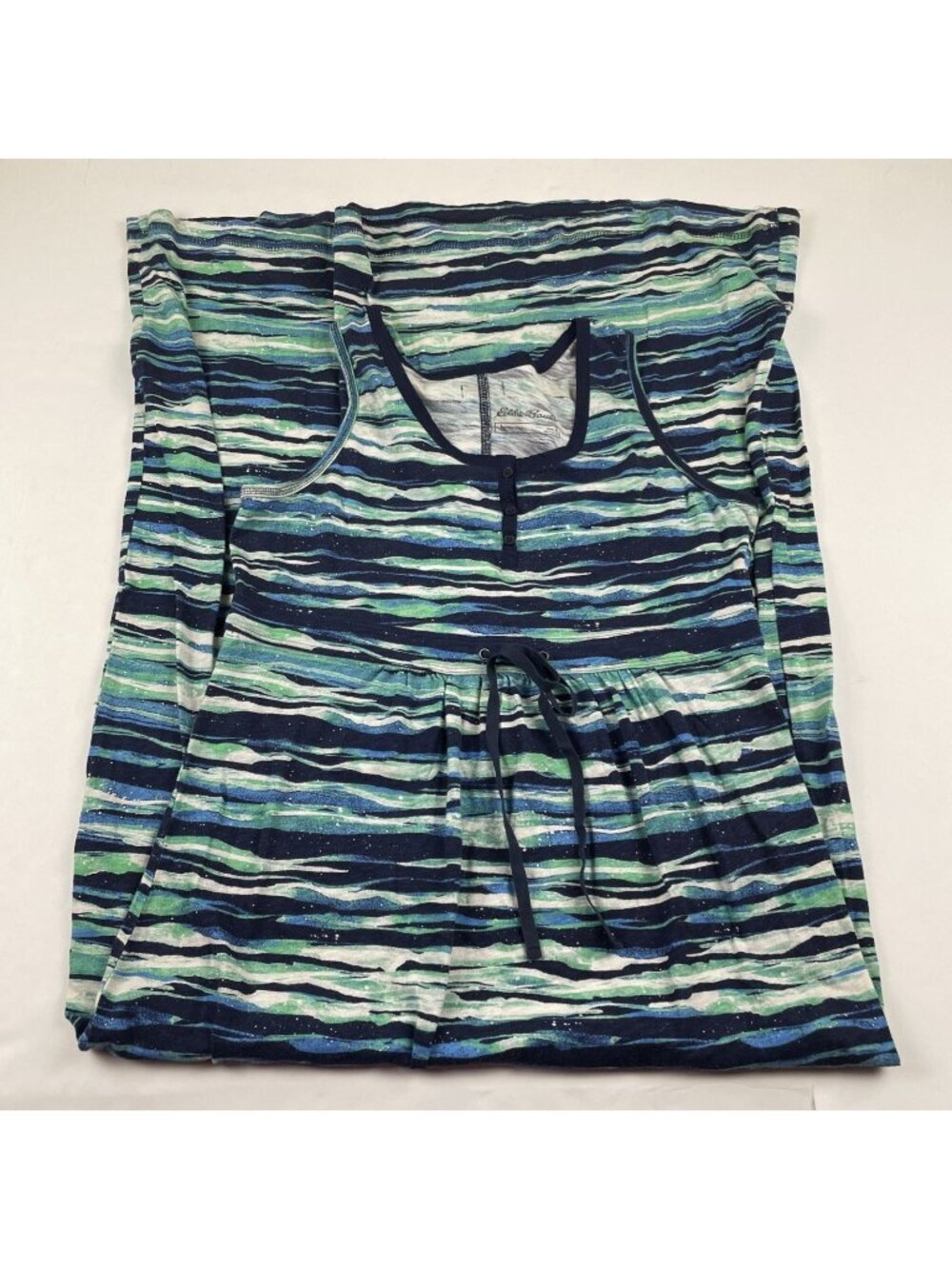 Eddie Bauer Sleeveless Maxi Dress Women’s TL Tank Cotton Striped Tie Waist